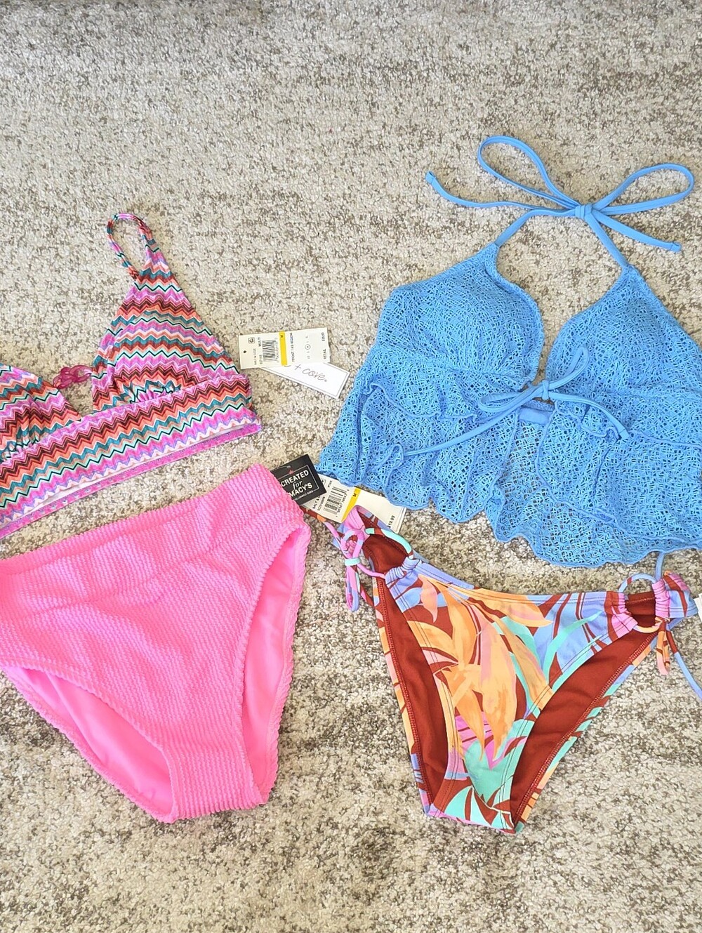 NWT Salt + Cove Juniors Swim Tops & Bikini Bottoms Sz M Lot